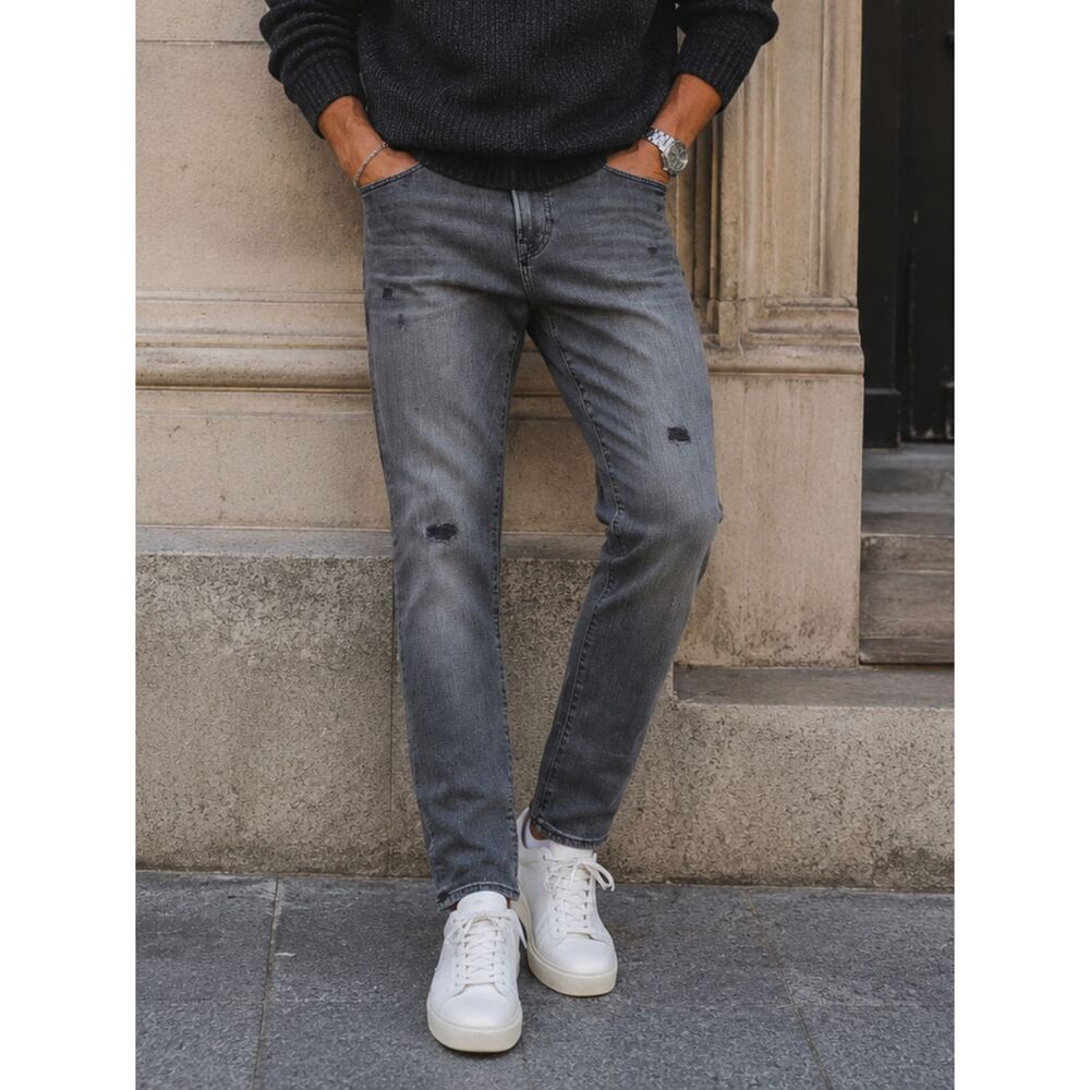 NEW! Express Slim Gray Distressed Stretch Jeans Men's 30x34 Modern Skinny Fit
